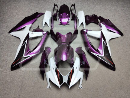 Suzuki GSXR 600-750 2008-2010 Gloss Purple & White ABS Fairings | Monster Fairings