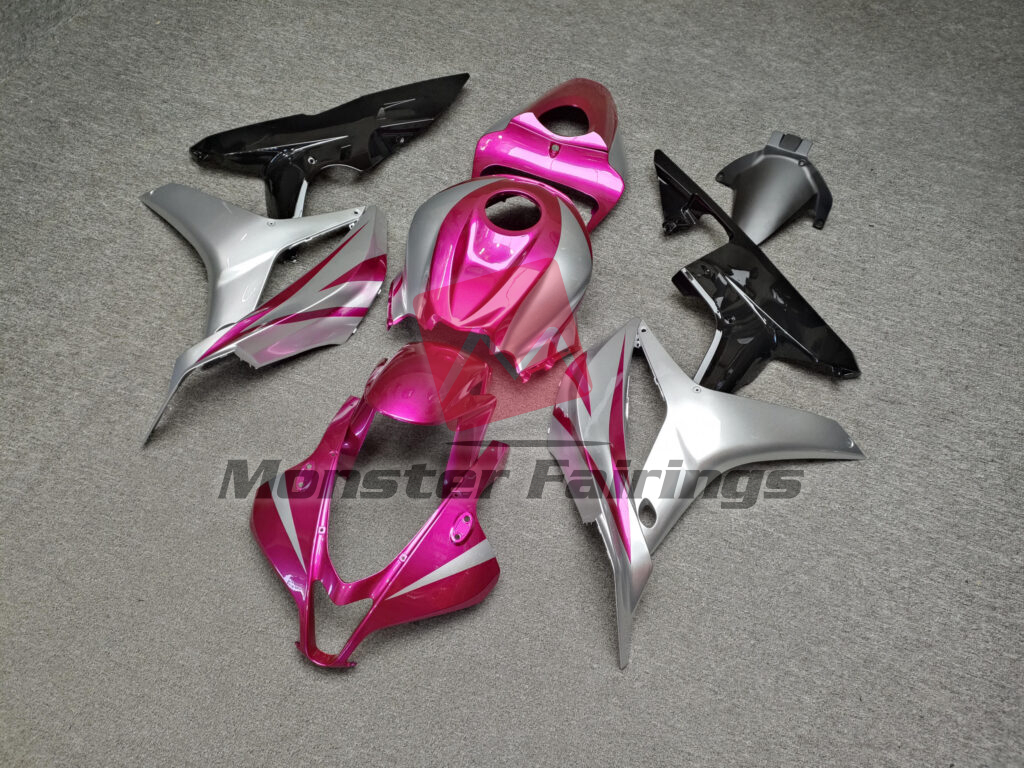 Gloss Pink & Silver Black ABS fairings for Honda CBR600RR 2007 - 2008 - premium OEM fit kit by Monster Fairings