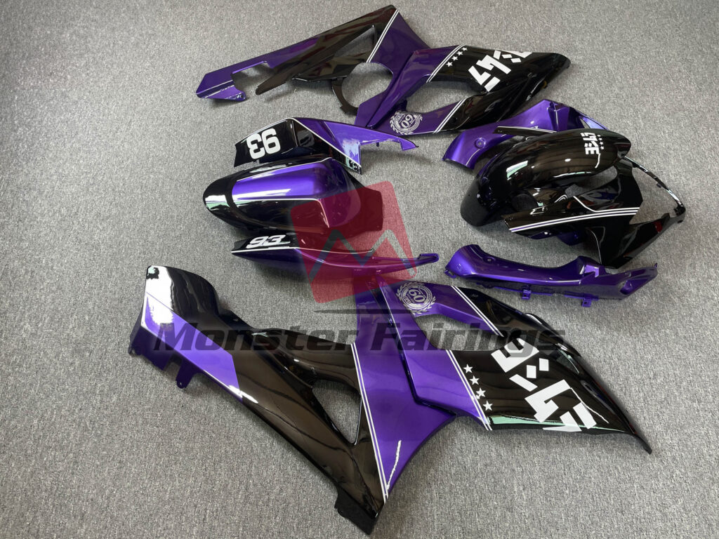 2005 - 2006 Suzuki GSXR 1000 Gloss Purple with Black fairing set - ABS injection, custom painted by Monster Fairings
