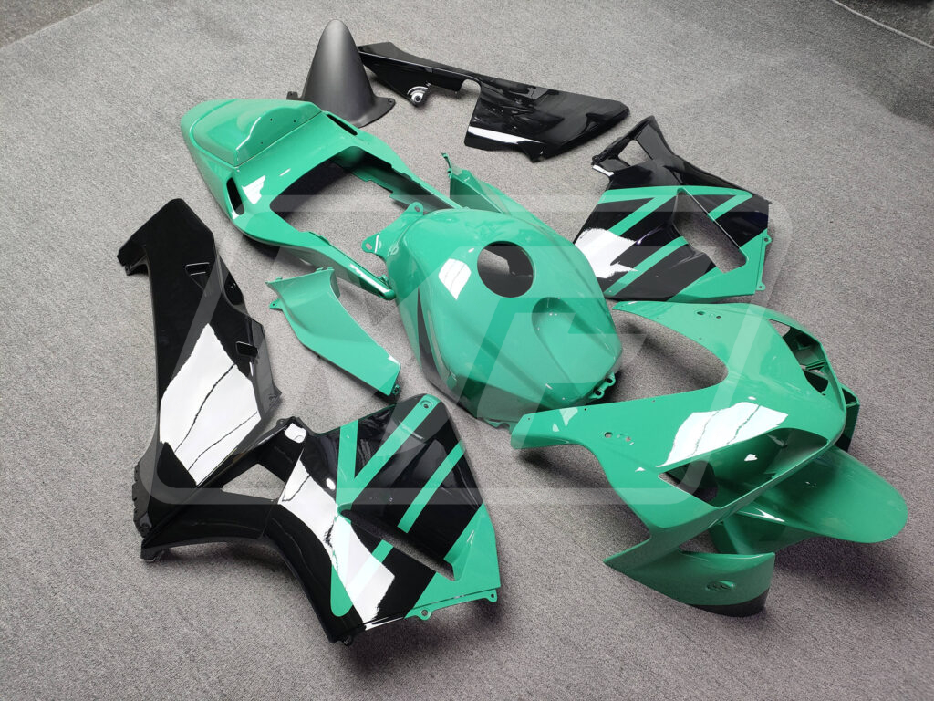 Honda CBR600RR custom ABS fairings 2003 - 2004 in Gloss Mint & Black - durable replacement kit, Monster Fairings