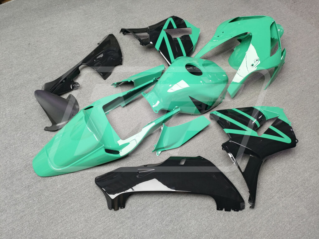 2003 - 2004 Honda CBR600RR Gloss Mint & Black fairing set - ABS injection, custom painted by Monster Fairings