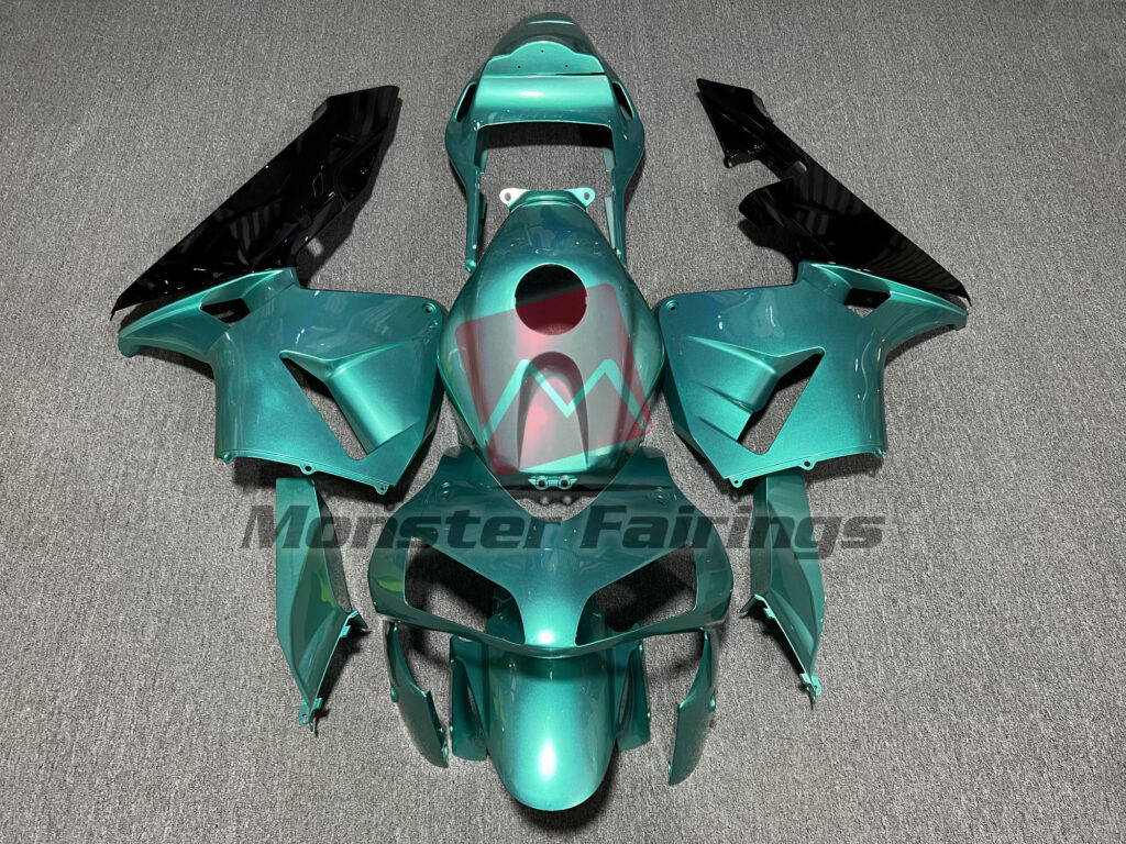 Honda CBR600RR 2003 - 2004 Gloss Teal & Black ABS fairings - custom motorcycle bodywork kit by Monster Fairings