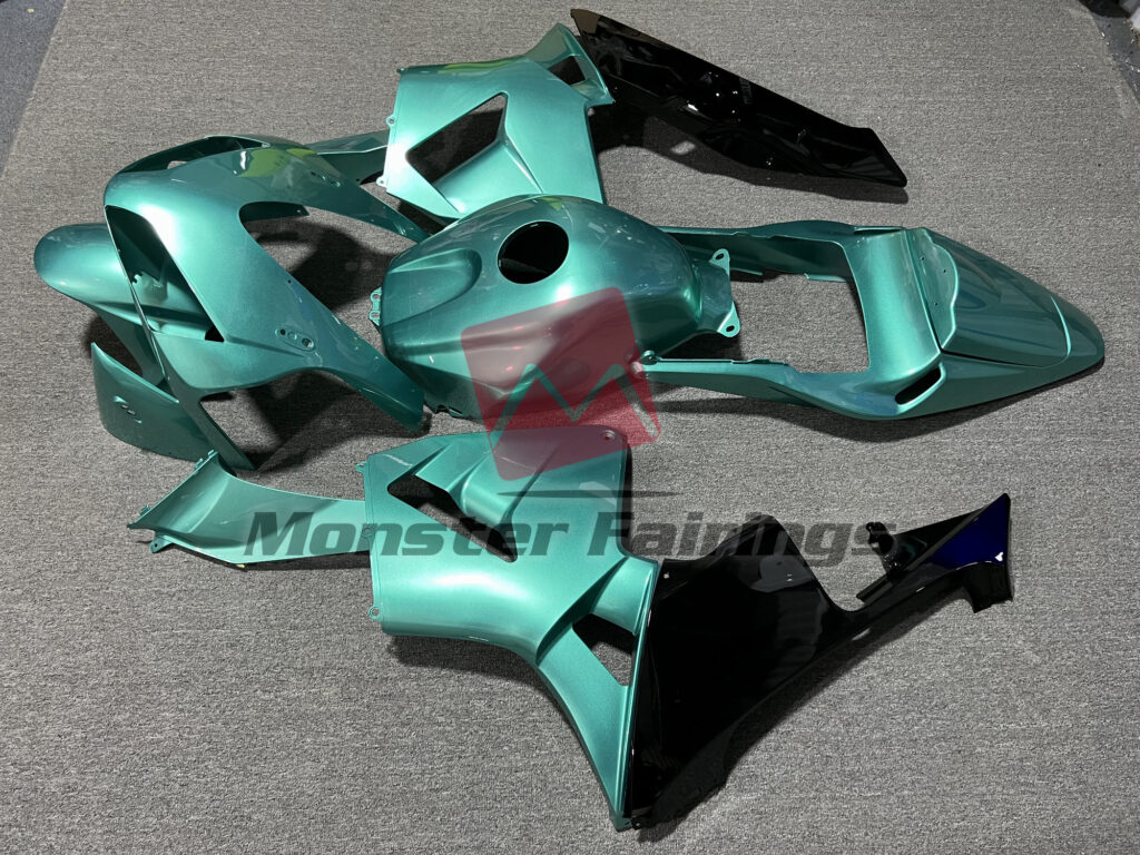 2003 - 2004 Honda CBR600RR Gloss Teal & Black fairing set - ABS injection, custom painted by Monster Fairings