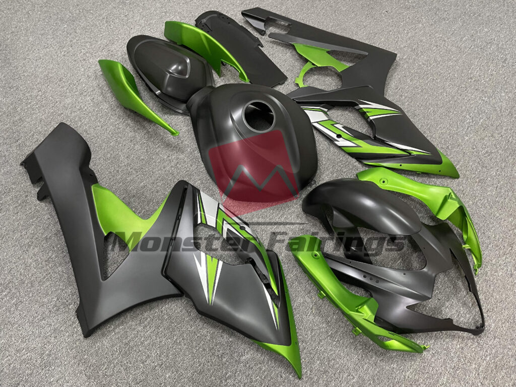 Matte Black & Green ABS fairings for Suzuki GSXR 1000 2005 - 2006 - premium OEM fit kit by Monster Fairings