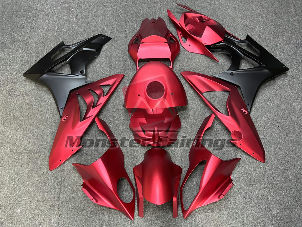 BMW S1000RR 2009 - 2014 Matte Red & Black ABS fairings - custom motorcycle bodywork kit by Monster Fairings