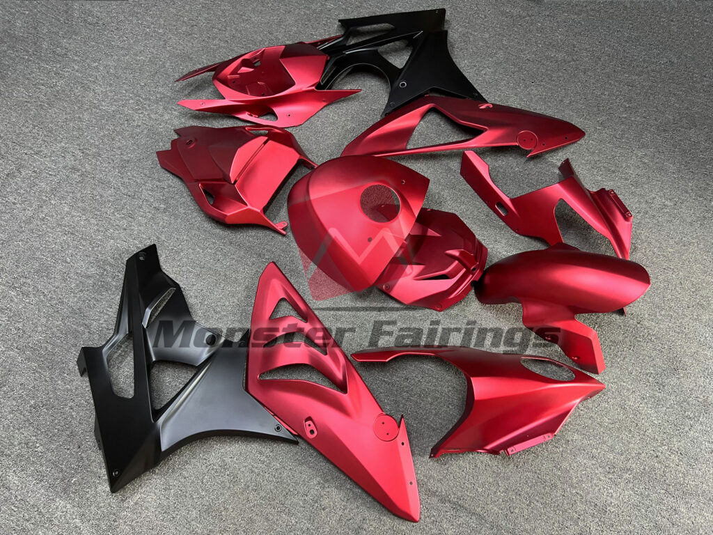 BMW S1000RR custom ABS fairings 2009 - 2014 Matte Red & Black - durable replacement kit, Monster Fairings