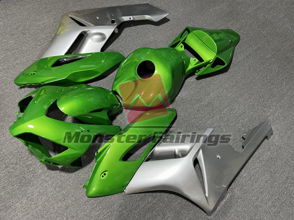Honda CBR1000RR custom ABS fairings 2004 - 2005 in Gloss Green & and Silver - durable replacement kit, Monster Fairings