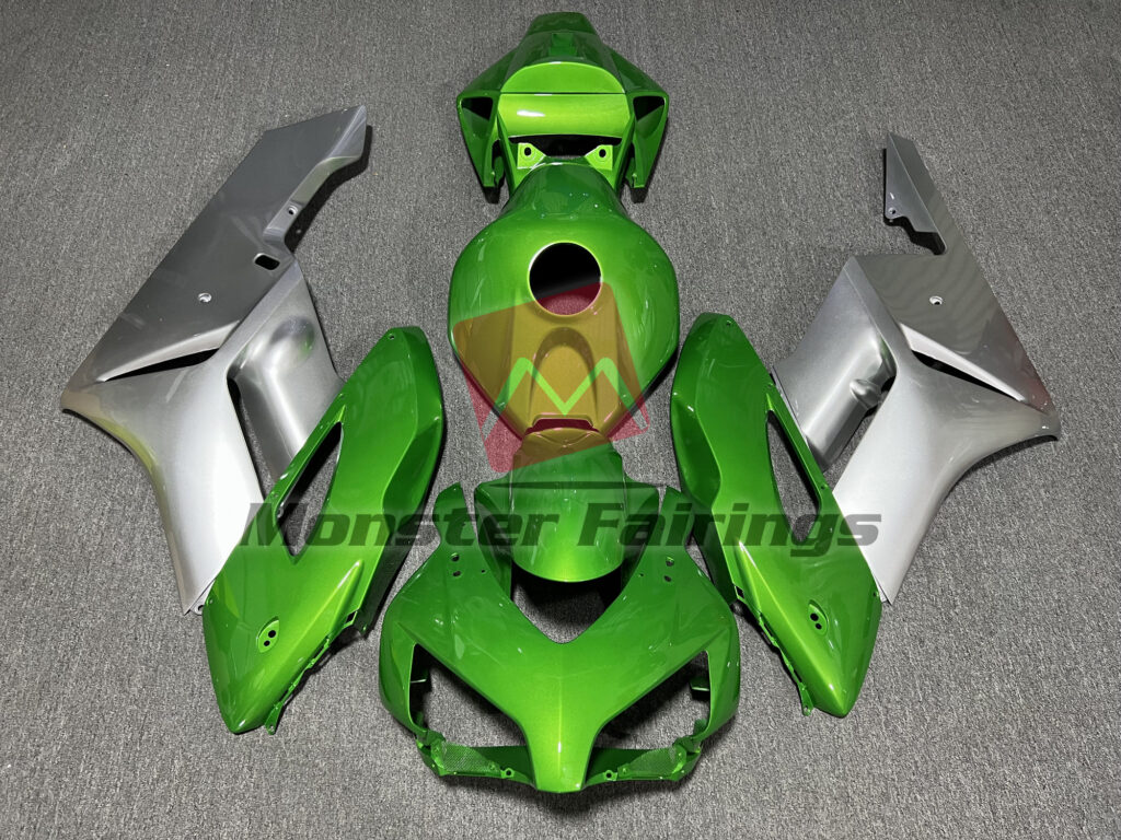 Honda CBR1000RR 2004 - 2005 Gloss Green & and Silver ABS fairings - custom motorcycle bodywork kit by Monster Fairings