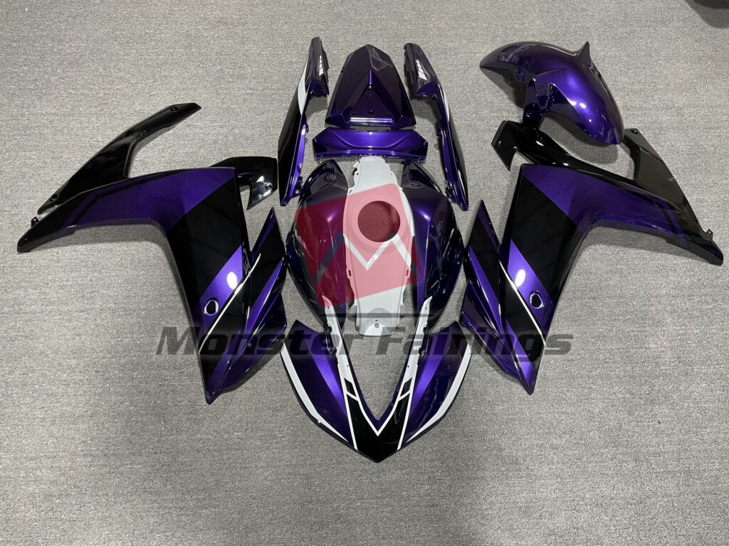 Yamaha R3 2014 - 2018 Purple Gloss Black ABS fairings - custom motorcycle bodywork kit by Monster Fairings