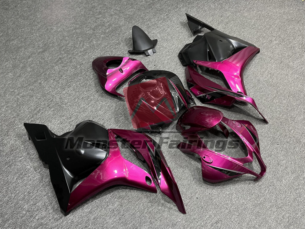 Honda CBR600RR custom ABS fairings 2009 - 2012 in Gloss Deep Pink Matte Black - durable replacement kit, Monster Fairings