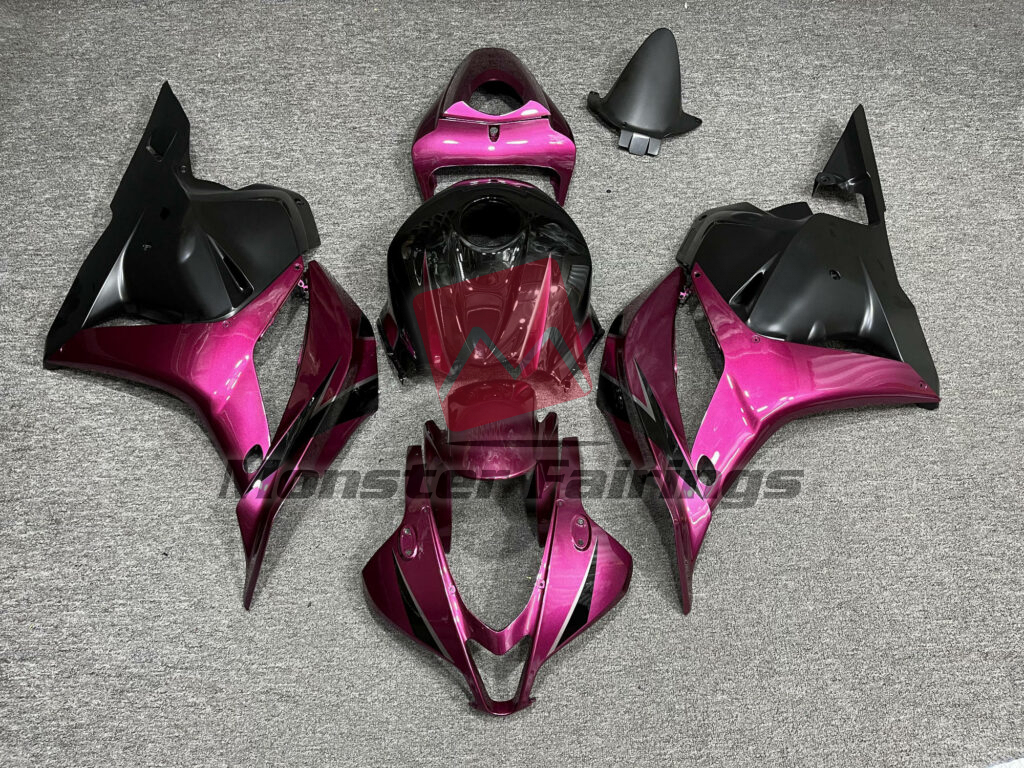 Honda CBR600RR 2009 - 2012 Gloss Deep Pink Matte Black ABS fairings - custom motorcycle bodywork kit by Monster Fairings