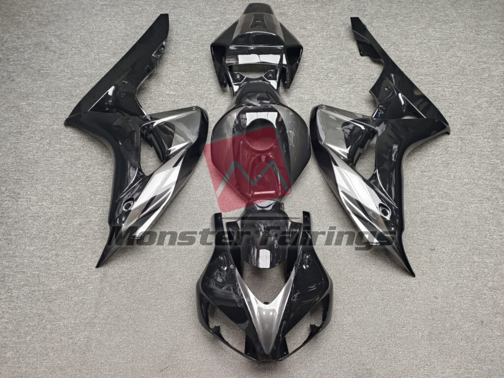 Honda CBR1000RR 2006 - 2007 Gloss Black & Gray ABS fairings - custom motorcycle bodywork kit by Monster Fairings