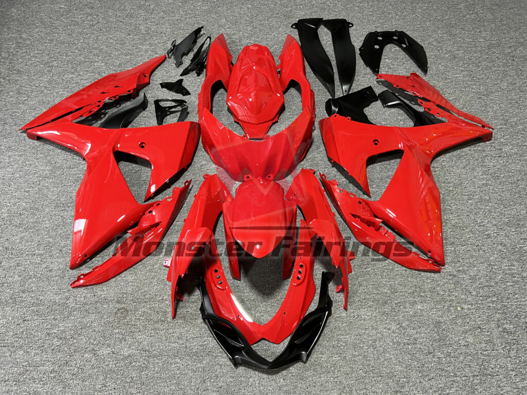 Suzuki GSXR 1000 2009 - 2016 Gloss Red ABS fairings - custom motorcycle bodywork kit by Monster Fairings