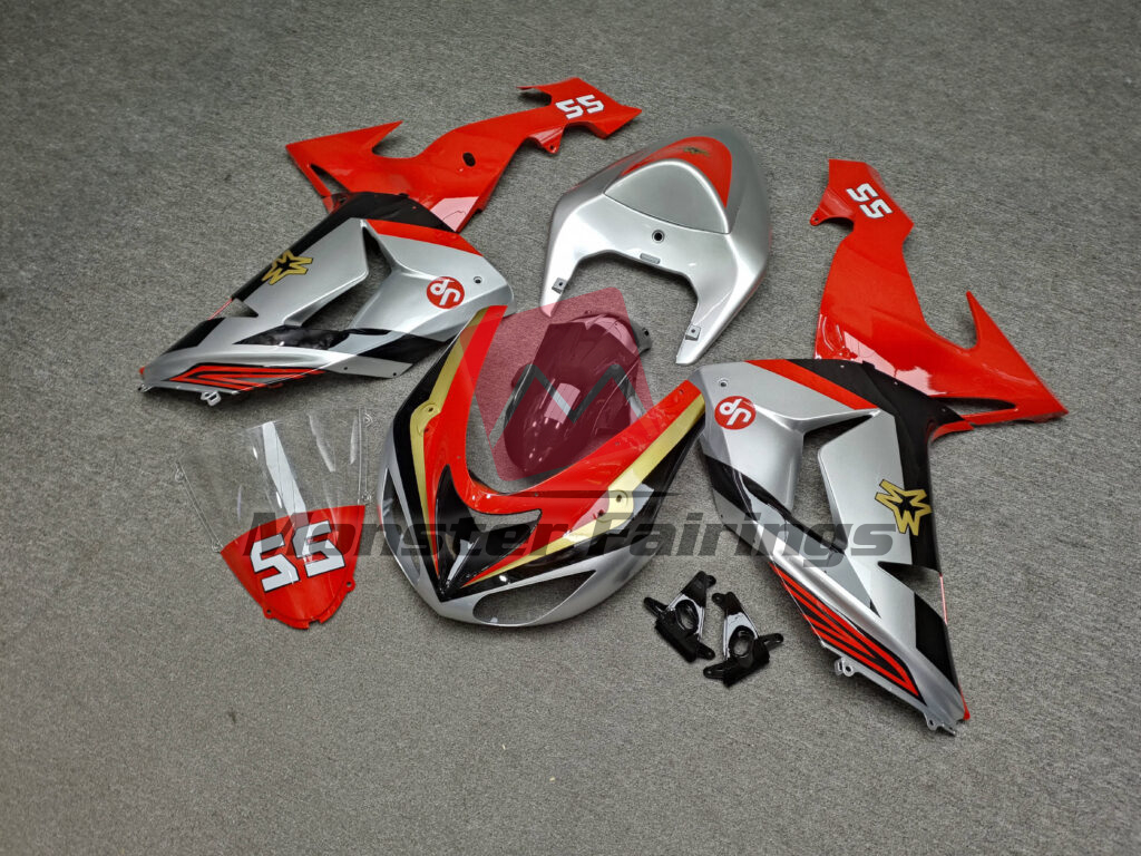 Gloss Silver & Red with Black ABS fairings for Kawasaki ZX10R 2006 - 2007 - premium OEM fit kit by Monster Fairings