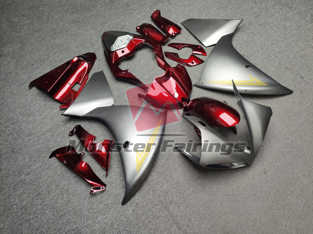Gloss Red with Matte Silver & Gold ABS fairings for Yamaha R1 2009 - 2011 - premium OEM fit kit by Monster Fairings