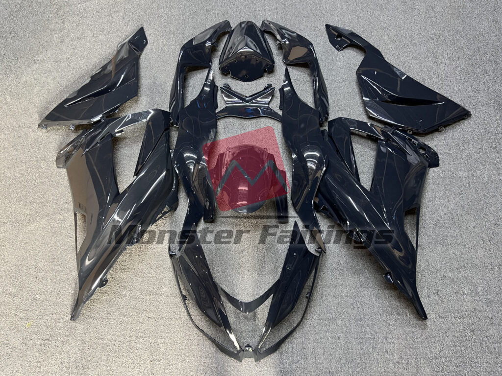 Kawasaki ZX6R 2013 - 2018 Gloss Dark Grey ABS fairings - custom motorcycle bodywork kit by Monster Fairings