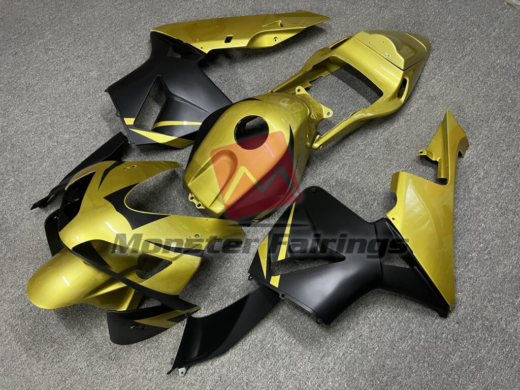 Honda CBR600RR custom ABS fairings 2003 - 2004 in Gold Matte Black - durable replacement kit, Monster Fairings