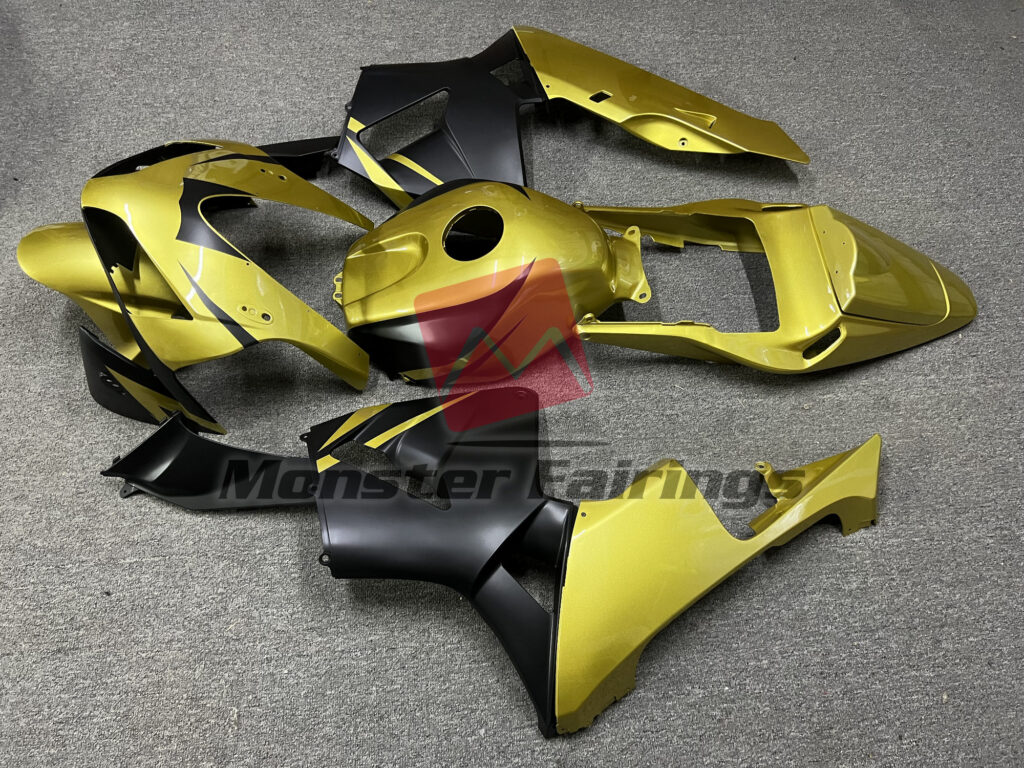 2003 - 2004 Honda CBR600RR Gold Matte Black fairing set - ABS injection, custom painted by Monster Fairings