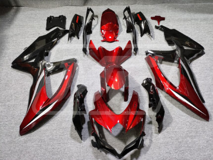 Suzuki GSXR 600-750 2008-2010 Gloss Red With Black ABS Fairings | Monster Fairings