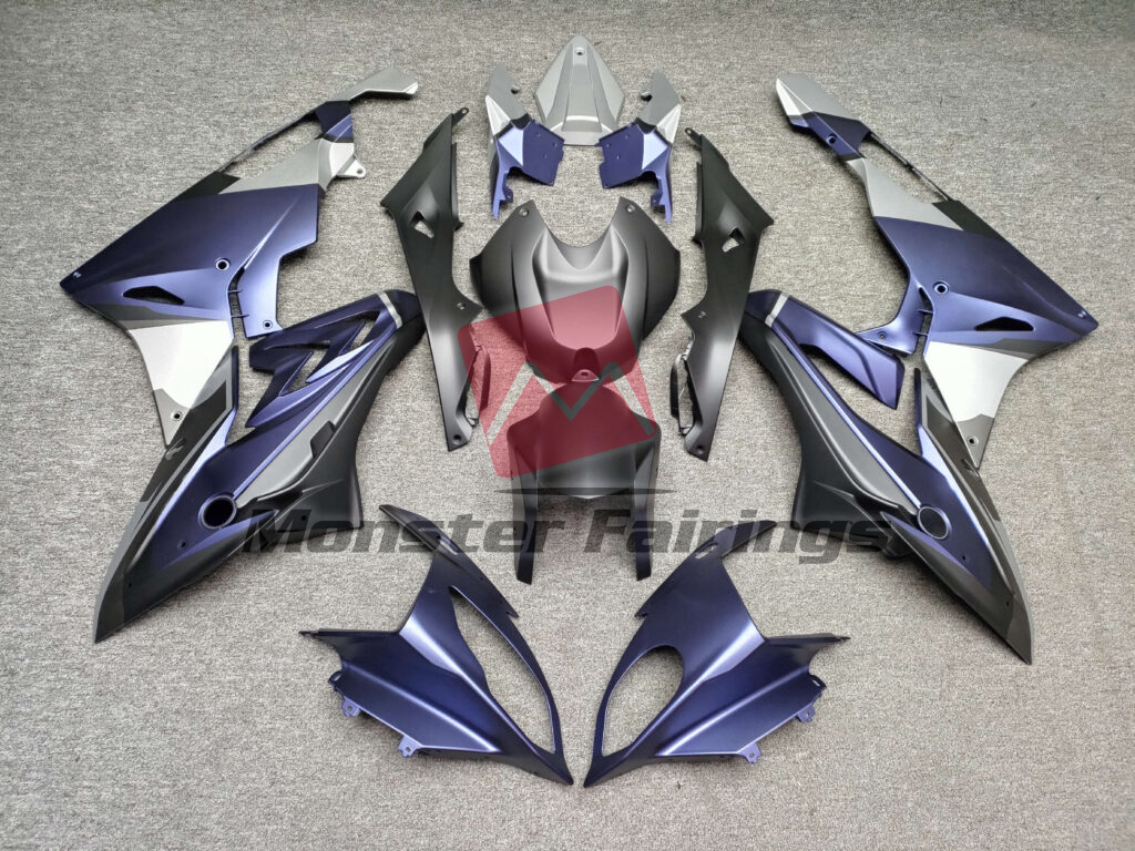 BMW S1000RR 2015 - 2016 Matte Blue & Black Gray ABS fairings - custom motorcycle bodywork kit by Monster Fairings