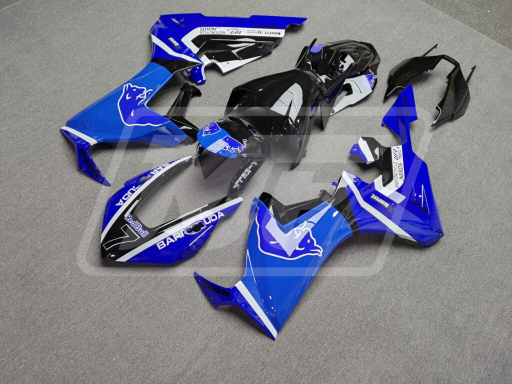 2017 - 2025 Honda CBR1000RR Gloss Blue Black & White Bull fairing set - ABS injection, custom painted by Monster Fairings