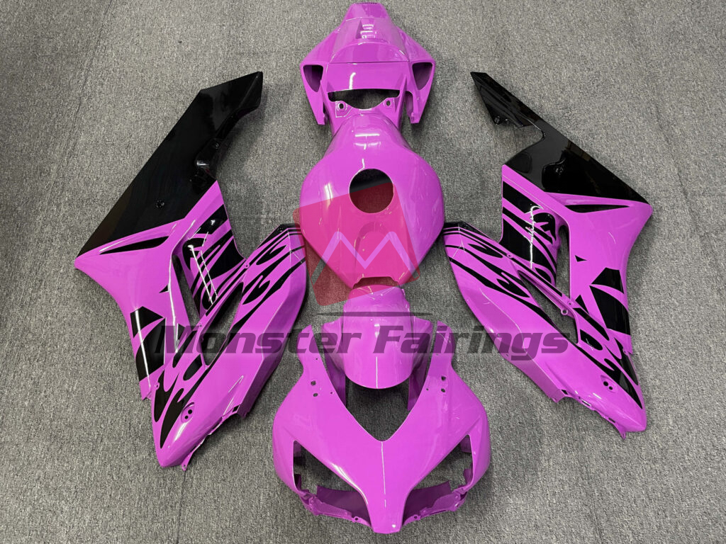 Honda CBR1000RR 2004 - 2005 Gloss Pink & and Black Flame ABS fairings - custom motorcycle bodywork kit by Monster Fairings