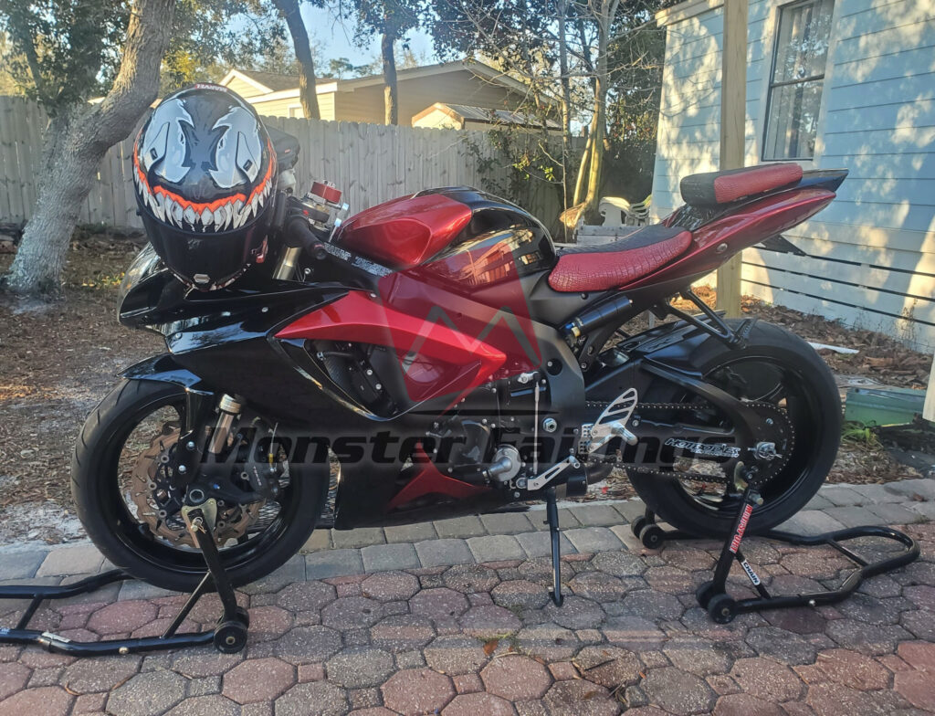 Monster Fairings ABS fairing kit for Suzuki GSXR 600 - 750 2006 - 2007 - Gloss Maroon Red & Black, precise OEM fit