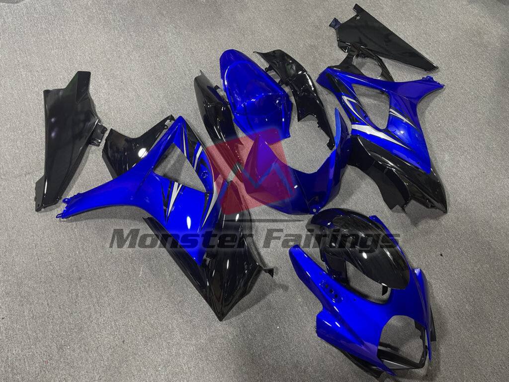 Gloss Black & Blue ABS fairings for Suzuki GSXR 1000 2007 - 2008 - premium OEM fit kit by Monster Fairings