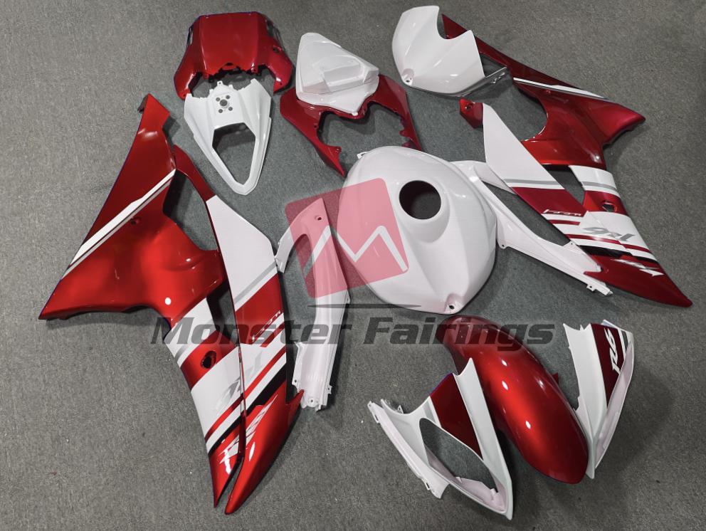 Gloss White Red OEM Style ABS fairings for Yamaha R6 2008 - 2016 - premium OEM fit kit by Monster Fairings