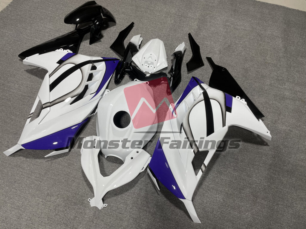 Gloss White Purple ABS fairings for Kawasaki Ninja 300 2013 - 2022 - premium OEM fit kit by Monster Fairings