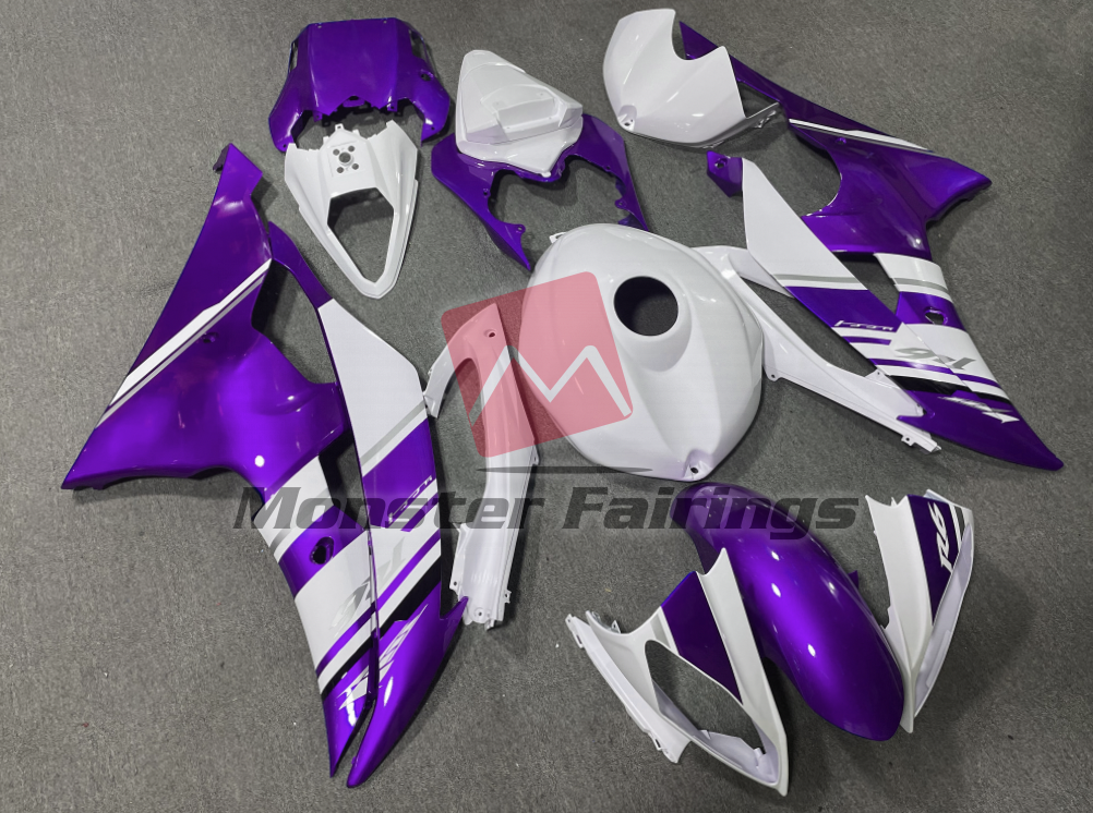 Gloss White Purple OEM Style ABS fairings for Yamaha R6 2008 - 2016 - premium OEM fit kit by Monster Fairings