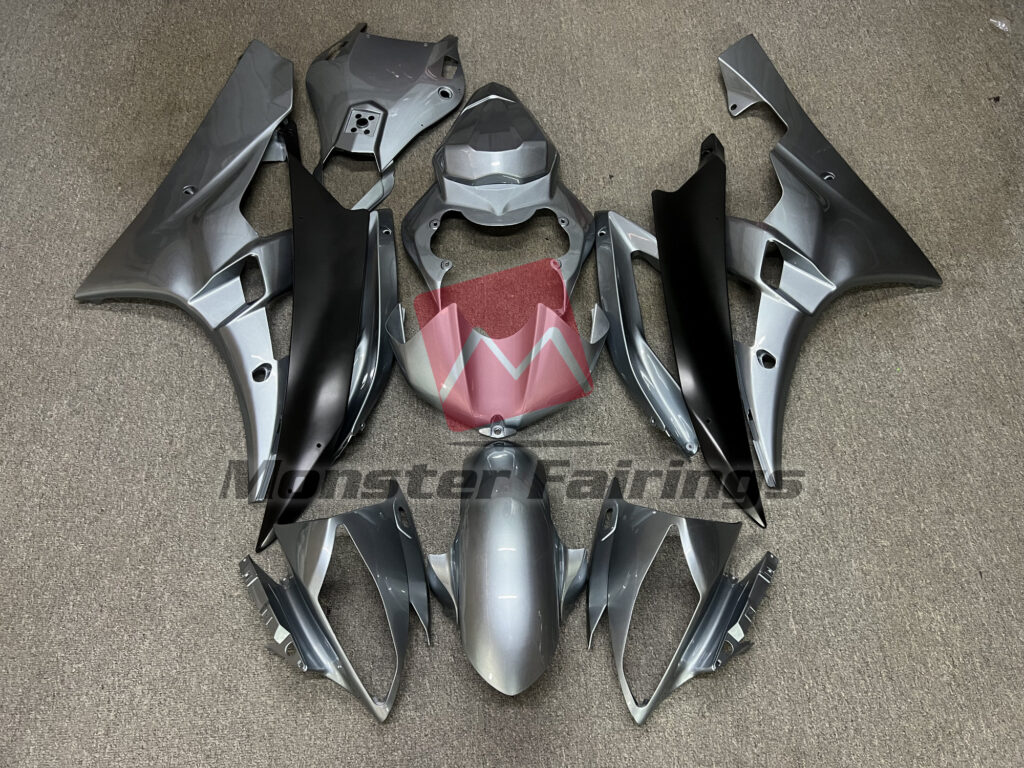 Yamaha R6 2006 - 2007 Gloss Silver ABS fairings - custom motorcycle bodywork kit by Monster Fairings
