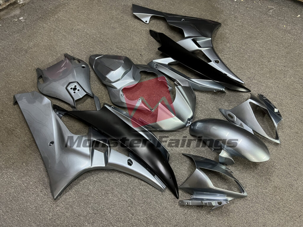 Yamaha R6 custom ABS fairings 2006 - 2007 in Gloss Silver - durable replacement kit, Monster Fairings