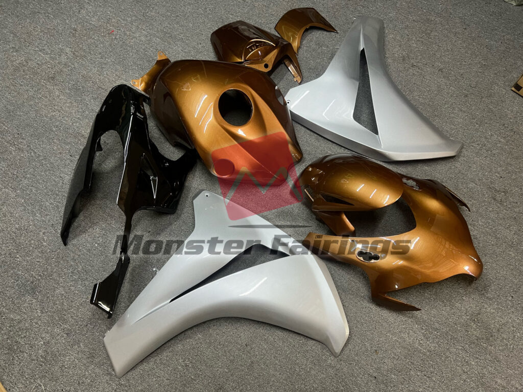 Honda CBR1000RR custom ABS fairings 2008 - 2011 in Gloss Orange and Silver - durable replacement kit, Monster Fairings