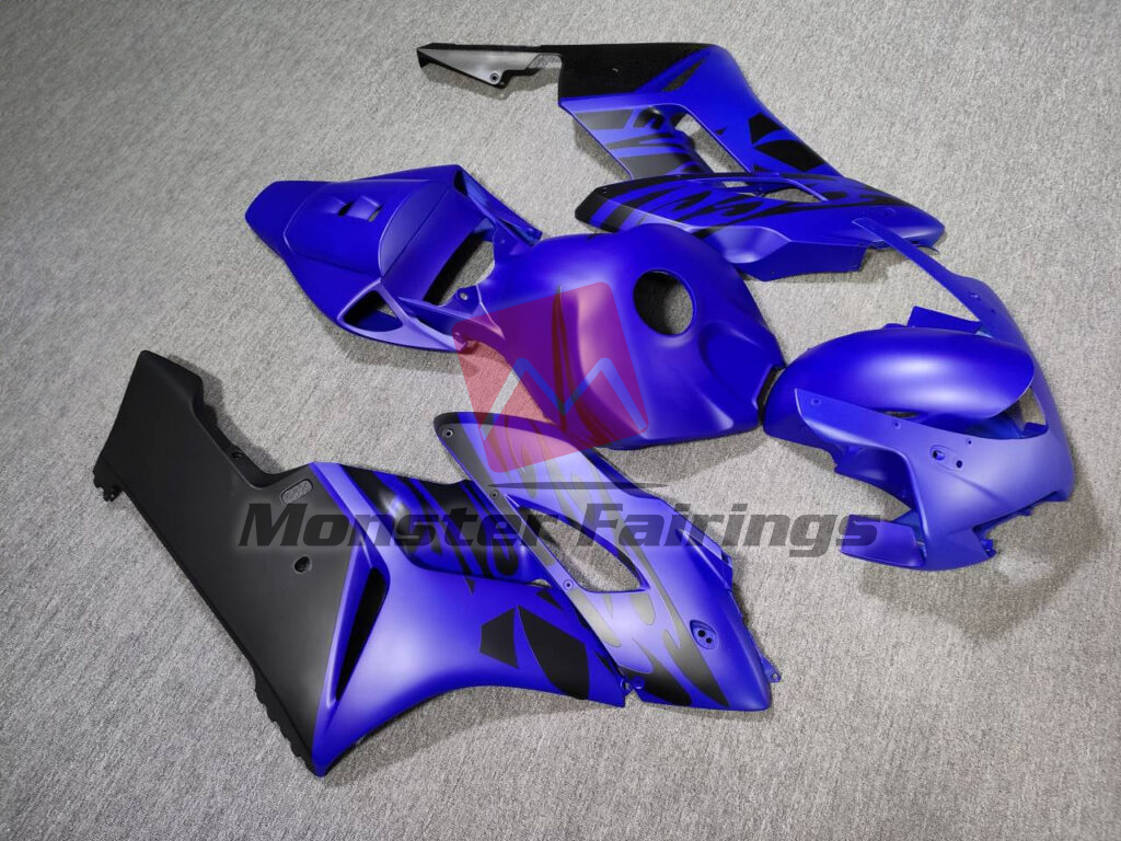 2004 - 2005 Honda CBR1000RR Matte Blue & and Black Flame fairing set - ABS injection, custom painted by Monster Fairings