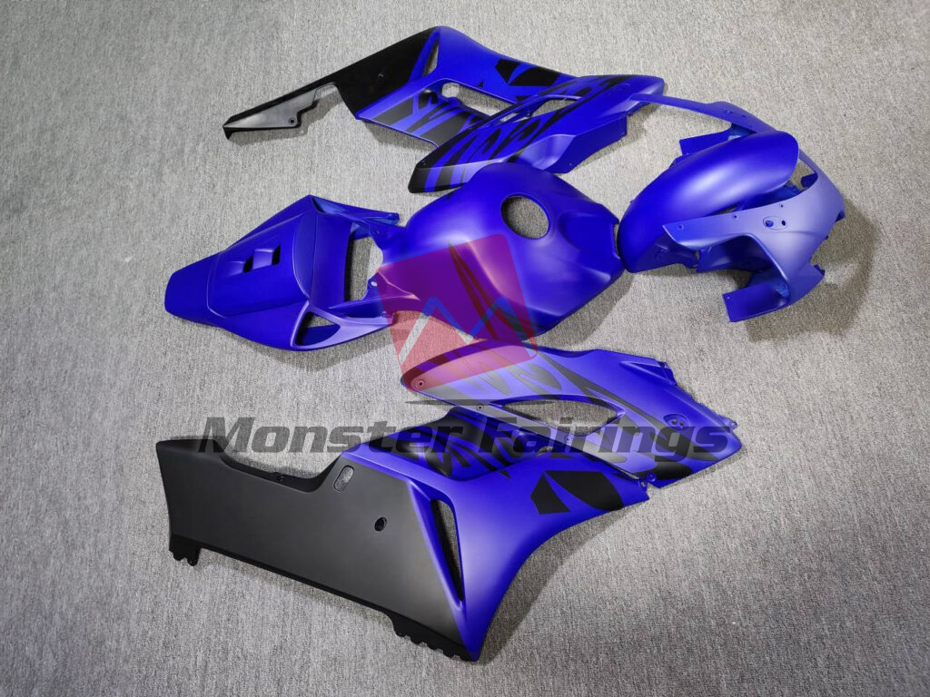 Honda CBR1000RR custom ABS fairings 2004 - 2005 in Matte Blue & and Black Flame - durable replacement kit, Monster Fairings