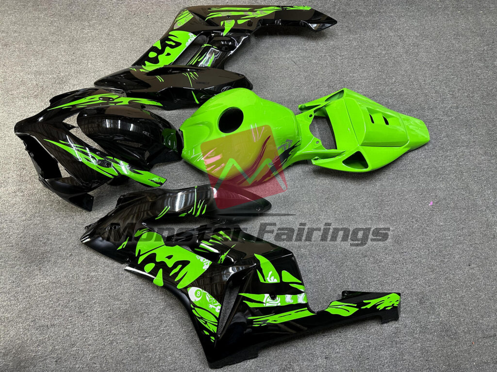 2004 - 2005 Honda CBR1000RR Gloss Green & and Black fairing set - ABS injection, custom painted by Monster Fairings