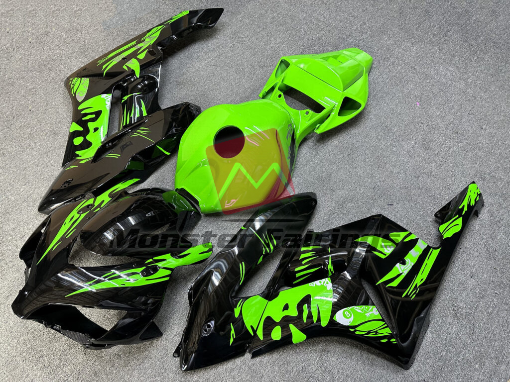 Honda CBR1000RR custom ABS fairings 2004 - 2005 in Gloss Green & and Black - durable replacement kit, Monster Fairings