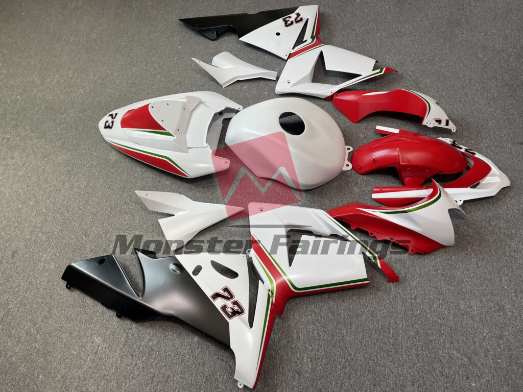 Gloss White with Red ABS fairings for Kawasaki ZX10R 2004 - 2005 - premium OEM fit kit by Monster Fairings