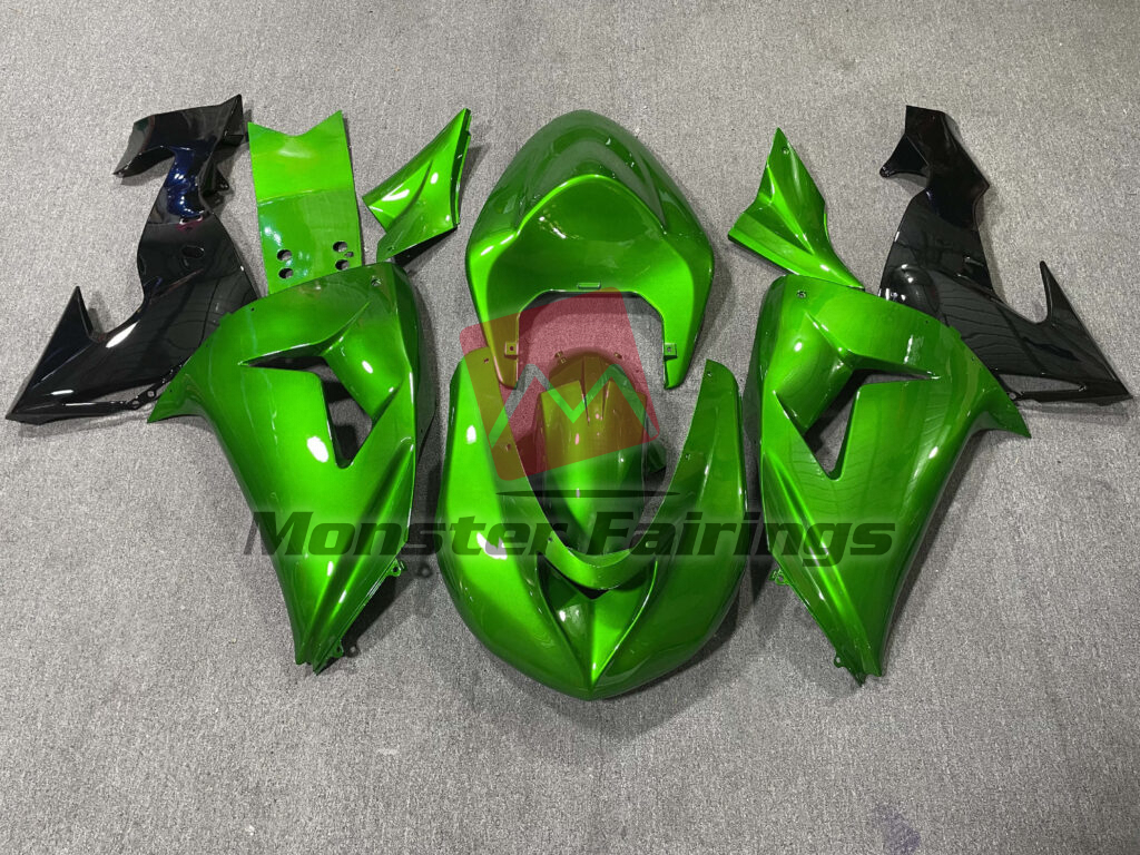 Kawasaki ZX10R 2006 - 2007 Gloss Reptile Green ABS fairings - custom motorcycle bodywork kit by Monster Fairings