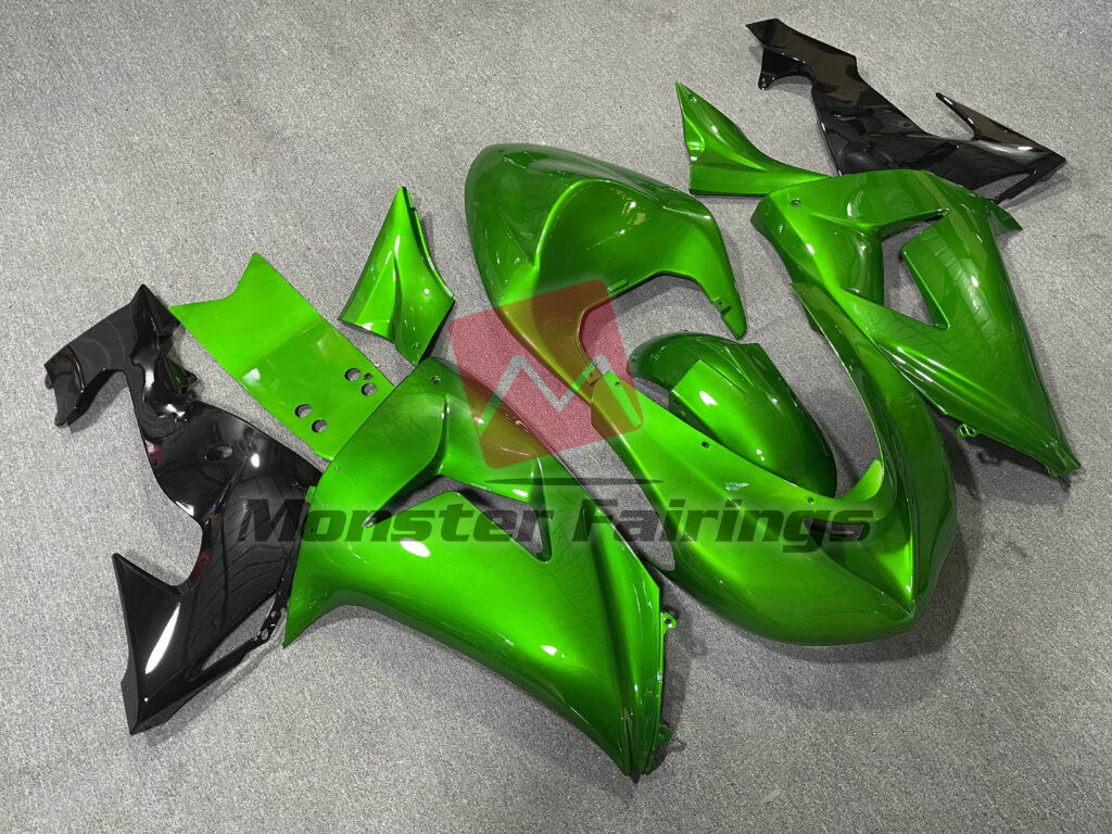 Kawasaki ZX10R custom ABS fairings 2006 - 2007 in Gloss Reptile Green - durable replacement kit, Monster Fairings