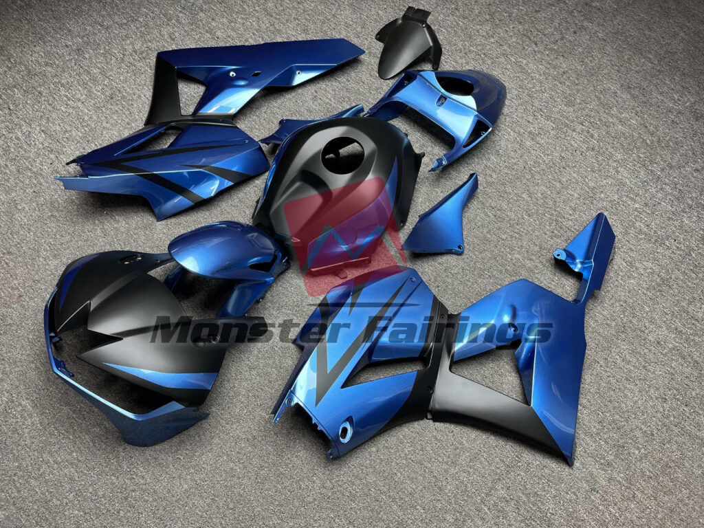 Honda CBR600RR custom ABS fairings 2013 - 2025 in Gloss Blue & Matte Black - durable replacement kit, Monster Fairings
