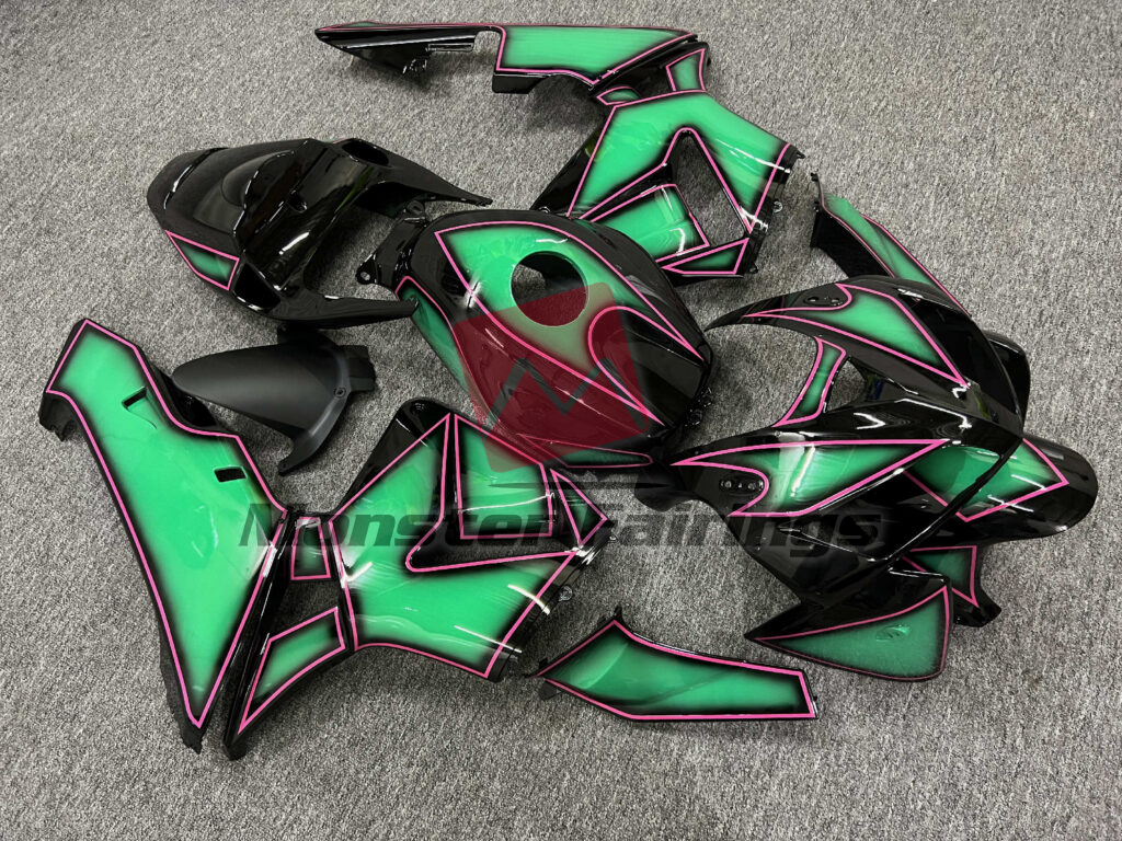Gloss Black & Emerald Green Pink ABS fairings for Honda CBR600RR 2005 - 2006 - premium OEM fit kit by Monster Fairings