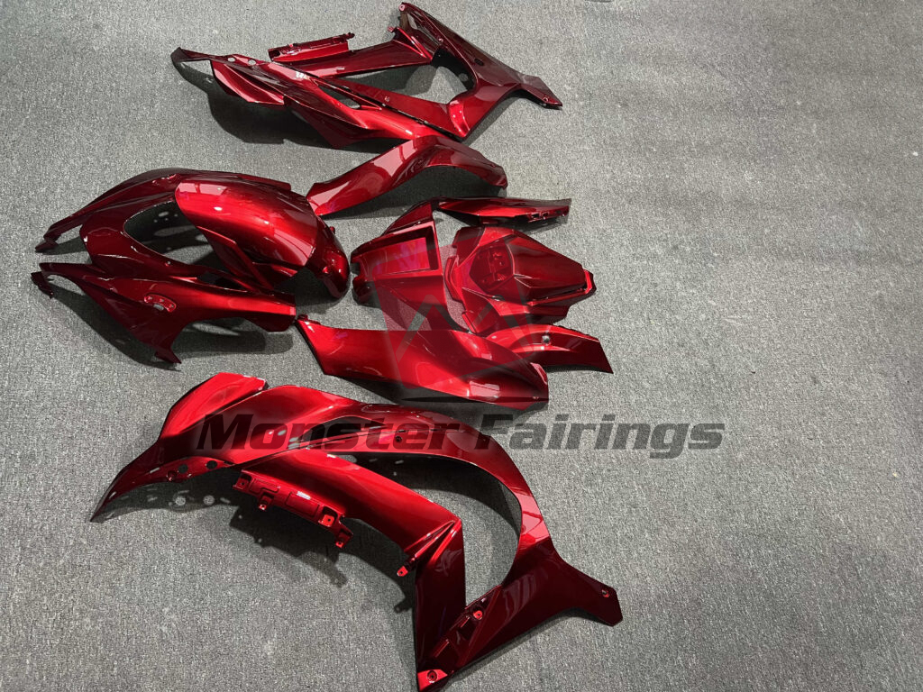 Kawasaki ZX10R custom ABS fairings 2016 - 2020 in Gloss Candy Red - durable replacement kit, Monster Fairings