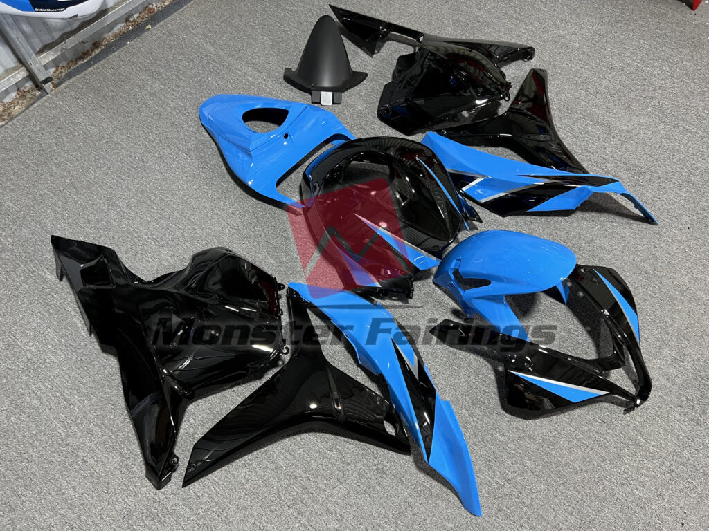Gloss Black with Sky Blue ABS fairings for Honda CBR600RR 2009 - 2012 - premium OEM fit kit by Monster Fairings