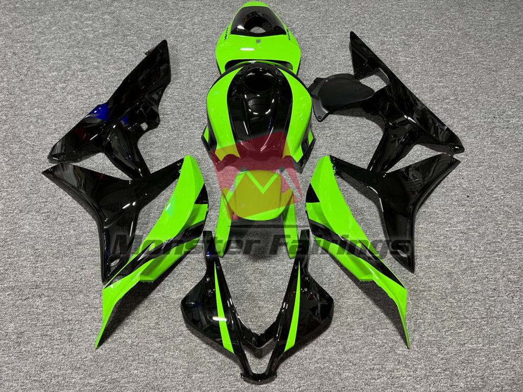 Honda CBR600RR 2007 - 2008 Gloss Green & Black ABS fairings - custom motorcycle bodywork kit by Monster Fairings