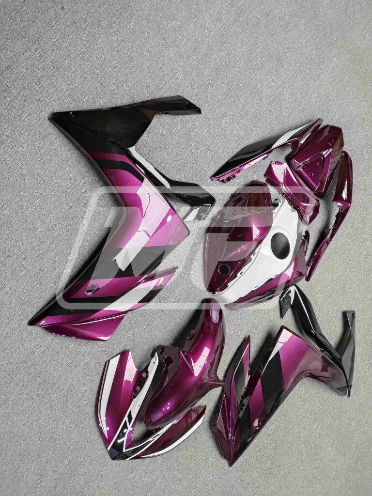 Yamaha R3 custom ABS fairings 2014 - 2018 in Gloss Black & Pink - durable replacement kit, Monster Fairings