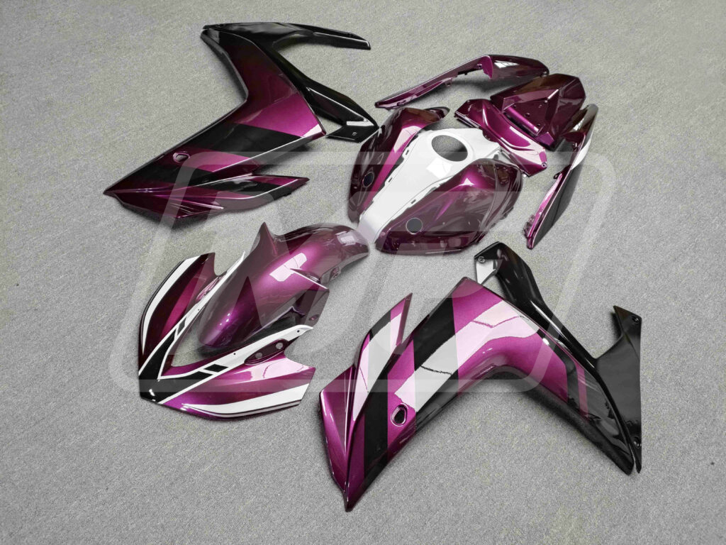 Gloss Black & Pink ABS fairings for Yamaha R3 2014 - 2018 - premium OEM fit kit by Monster Fairings