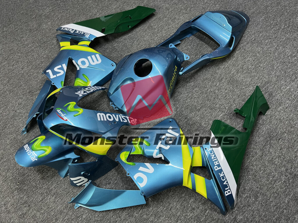 Gloss Light Blue & Green Movistar ABS fairings for Honda CBR600RR 2003 - 2004 - premium OEM fit kit by Monster Fairings