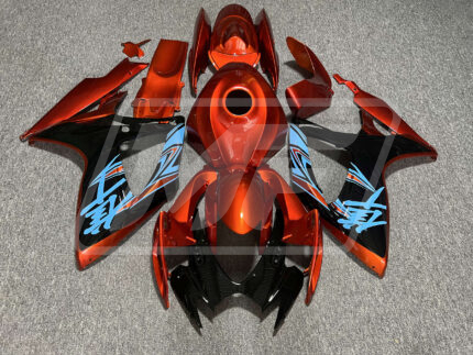 Suzuki GSXR 600-750 2006-2007 Gloss Burnt Orange with Black & Baby Blue ABS Fairings | Monster Fairings